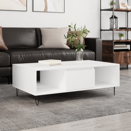 vidaXL Mesa de centro madera de ingeniería blanco 104x60x35 cm