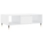 vidaXL Mesa de centro madera de ingeniería blanco brillo 104x60x35 cm