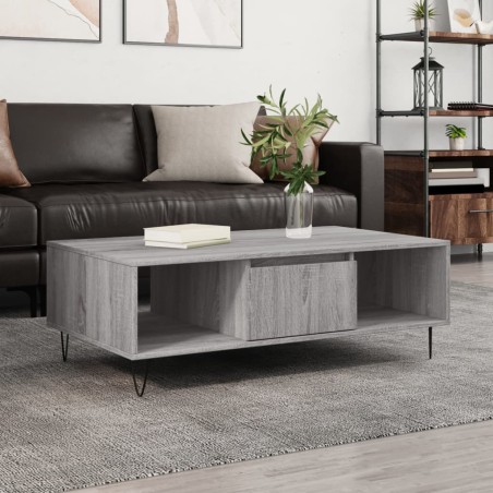 vidaXL Mesa de centro madera de ingeniería gris Sonoma 104x60x35 cm