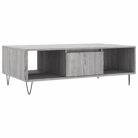 vidaXL Mesa de centro madera de ingeniería gris Sonoma 104x60x35 cm