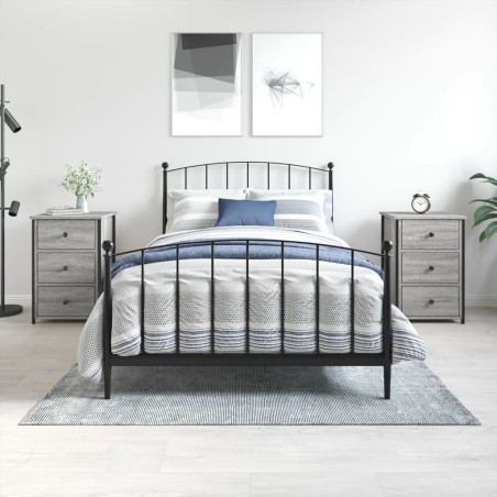vidaXL Mesitas noche 2 uds madera ingeniería gris Sonoma 40x36x60 cm