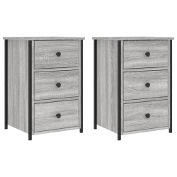 vidaXL Mesitas noche 2 uds madera ingeniería gris Sonoma 40x36x60 cm