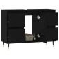 vidaXL Mueble de baño madera de ingeniería negro 80x33x60 cm vidaXL Mueble de baño madera de ingeniería negro 80x33x60 cm