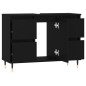 vidaXL Mueble de baño madera de ingeniería negro 80x33x60 cm vidaXL Mueble de baño madera de ingeniería negro 80x33x60 cm