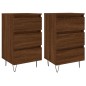 vidaXL Mesitas noche 2 uds madera ingeniería marrón roble 40x35x69 cm