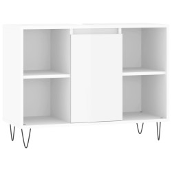 vidaXL Mueble de baño madera de ingeniería blanco brillo 80x33x60 cm