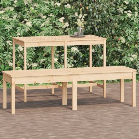 vidaXL Banco de jardín de 2 plazas madera maciza pino 159,5x44x45 cm