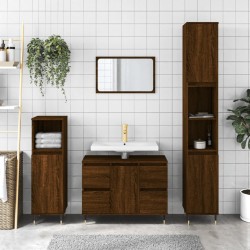 vidaXL Mueble de baño madera de ingeniería roble marrón 80x33x60 cm