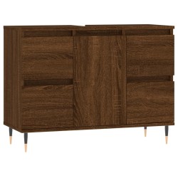 vidaXL Mueble de baño madera de ingeniería roble marrón 80x33x60 cm