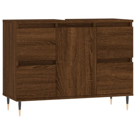 vidaXL Mueble de baño madera de ingeniería roble marrón 80x33x60 cm