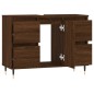 vidaXL Mueble de baño madera de ingeniería roble marrón 80x33x60 cm vidaXL Mueble de baño madera de ingeniería roble marrón 80x33x60 cm