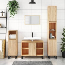 vidaXL Mueble de baño madera de ingeniería roble Sonoma 80x33x60 cm