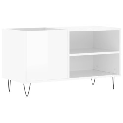 vidaXL Mueble de discos madera de ingeniería blanco brillo 85x38x48 cm