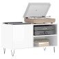 vidaXL Mueble de discos madera de ingeniería blanco brillo 85x38x48 cm vidaXL Mueble de discos madera de ingeniería blanco brillo 85x38x48 cm