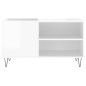 vidaXL Mueble de discos madera de ingeniería blanco brillo 85x38x48 cm vidaXL Mueble de discos madera de ingeniería blanco brillo 85x38x48 cm