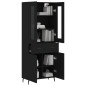 vidaXL Aparador alto madera contrachapada negro 69,5x34x180 cm vidaXL Aparador alto madera contrachapada negro 69,5x34x180 cm