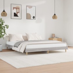 vidaXL Estructura de cama madera contrachapada gris Sonoma 200x200 cm
