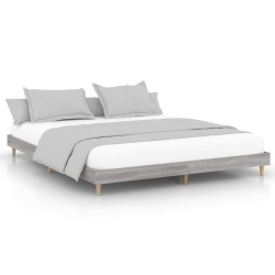 vidaXL Estructura de cama madera contrachapada gris Sonoma 200x200 cm