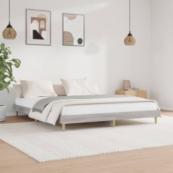 vidaXL Estructura de cama madera contrachapada gris Sonoma 120x200 cm