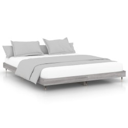 vidaXL Estructura de cama madera contrachapada gris Sonoma 180x200 cm