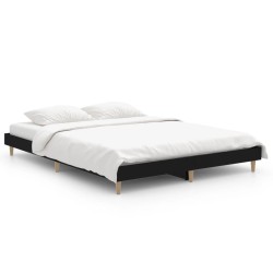 vidaXL Estructura de cama de madera contrachapada negra 140x190 cm