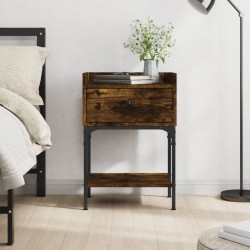 vidaXL Mesita de noche madera de ingeniería roble ahumado 40,5x31x60cm