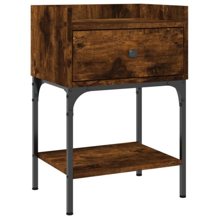 vidaXL Mesita de noche madera de ingeniería roble ahumado 40,5x31x60cm