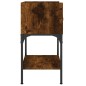 vidaXL Mesita de noche madera de ingeniería roble ahumado 40,5x31x60cm vidaXL Mesita de noche madera de ingeniería roble ahumado 40,5x31x60cm