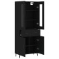 vidaXL Aparador alto madera contrachapada negro 69,5x34x180 cm vidaXL Aparador alto madera contrachapada negro 69,5x34x180 cm