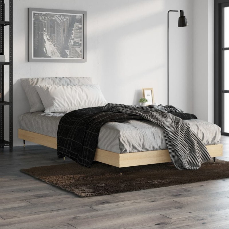 vidaXL Estructura de cama madera contrachapada roble Sonoma 90x200 cm vidaXL Estructura de cama madera contrachapada roble Sonoma 90x200 cm