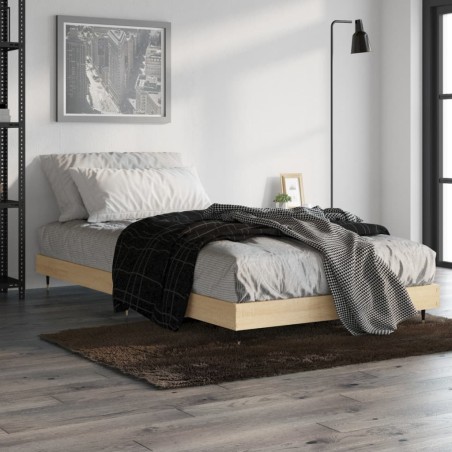vidaXL Estructura de cama madera contrachapada roble Sonoma 90x200 cm