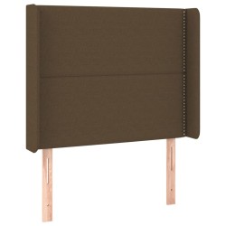 vidaXL Cabecero con orejas de tela marrón oscuro 83x16x118/128 cm