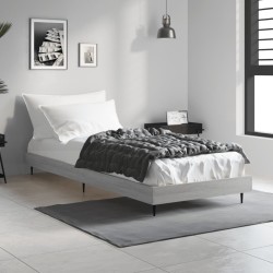 vidaXL Estructura de cama madera contrachapada gris Sonoma 75x190 cm