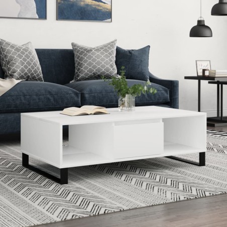 vidaXL Mesa de centro madera de ingeniería blanco 104x60x35 cm