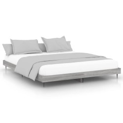 vidaXL Estructura de cama madera contrachapada gris Sonoma 200x200 cm