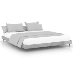 vidaXL Estructura de cama madera contrachapada gris hormigón 160x200cm