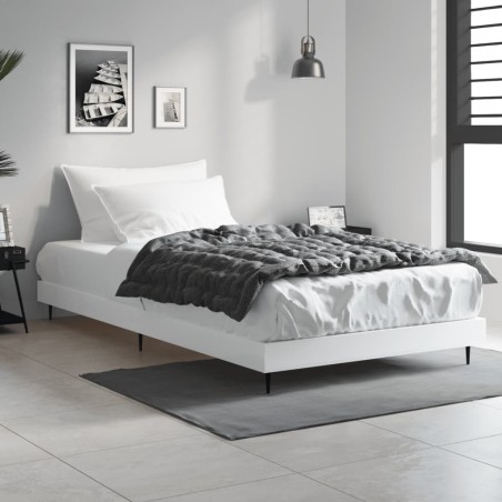 vidaXL Estructura de cama madera contrachapada blanca 90x190 cm