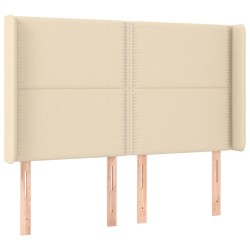 vidaXL Cabecero con orejas de tela color crema 147x16x118/128 cm
