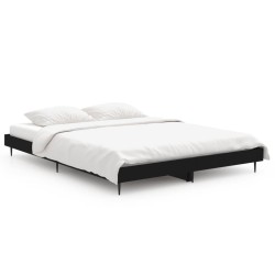 vidaXL Estructura de cama madera contrachapada negra 135x190 cm