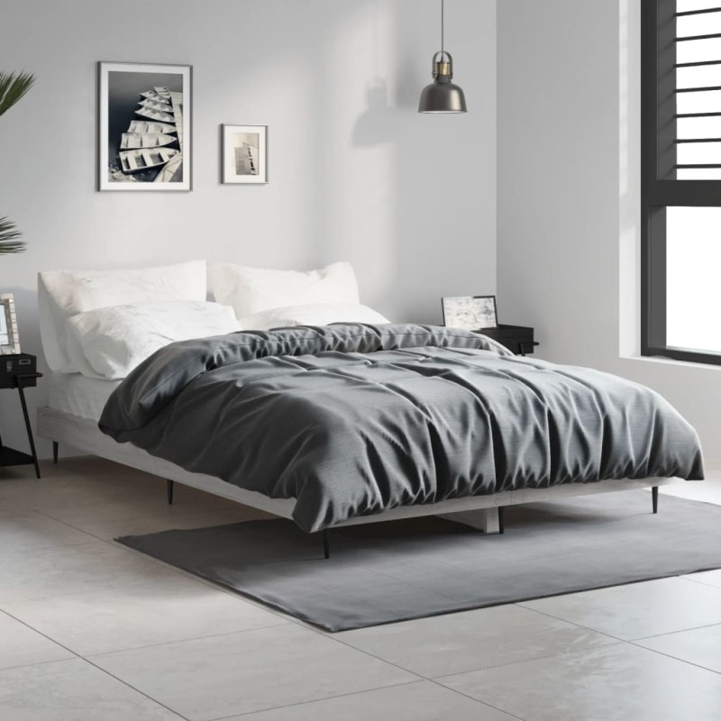 vidaXL Estructura de cama madera contrachapada gris Sonoma 120x190 cm vidaXL Estructura de cama madera contrachapada gris Sonoma 120x190 cm