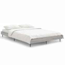 vidaXL Estructura de cama madera contrachapada gris Sonoma 120x190 cm