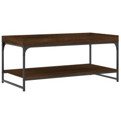 vidaXL Mesa de centro madera de ingeniería marrón roble 100x49x45 cm