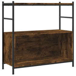 vidaXL Estantería hierro madera ingeniería roble ahumado 80x30x78,5 cm