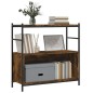 vidaXL Estantería hierro madera ingeniería roble ahumado 80x30x78,5 cm vidaXL Estantería hierro madera ingeniería roble ahumado 80x30x78,5 cm