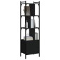 vidaXL Estantería con puerta madera negra 44,5x30x154,5 cm vidaXL Estantería con puerta madera negra 44,5x30x154,5 cm