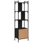 vidaXL Estantería con puerta madera negra 44,5x30x154,5 cm vidaXL Estantería con puerta madera negra 44,5x30x154,5 cm