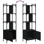 vidaXL Estantería con puerta madera negra 44,5x30x154,5 cm vidaXL Estantería con puerta madera negra 44,5x30x154,5 cm