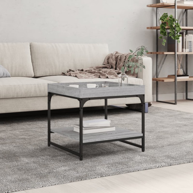 vidaXL Mesa de centro madera de ingeniería gris Sonoma 49,5x49,5x45 cm vidaXL Mesa de centro madera de ingeniería gris Sonoma 49,5x49,5x45 cm