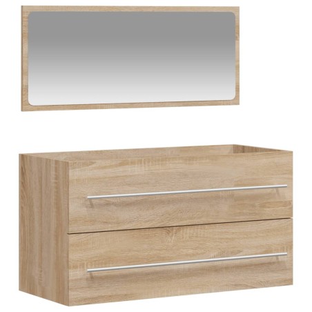 vidaXL Armario de baño con espejo madera de ingeniería roble Sonoma
