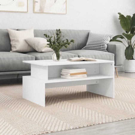 vidaXL Mesa de centro madera de ingeniería blanco 90x55x42,5 cm